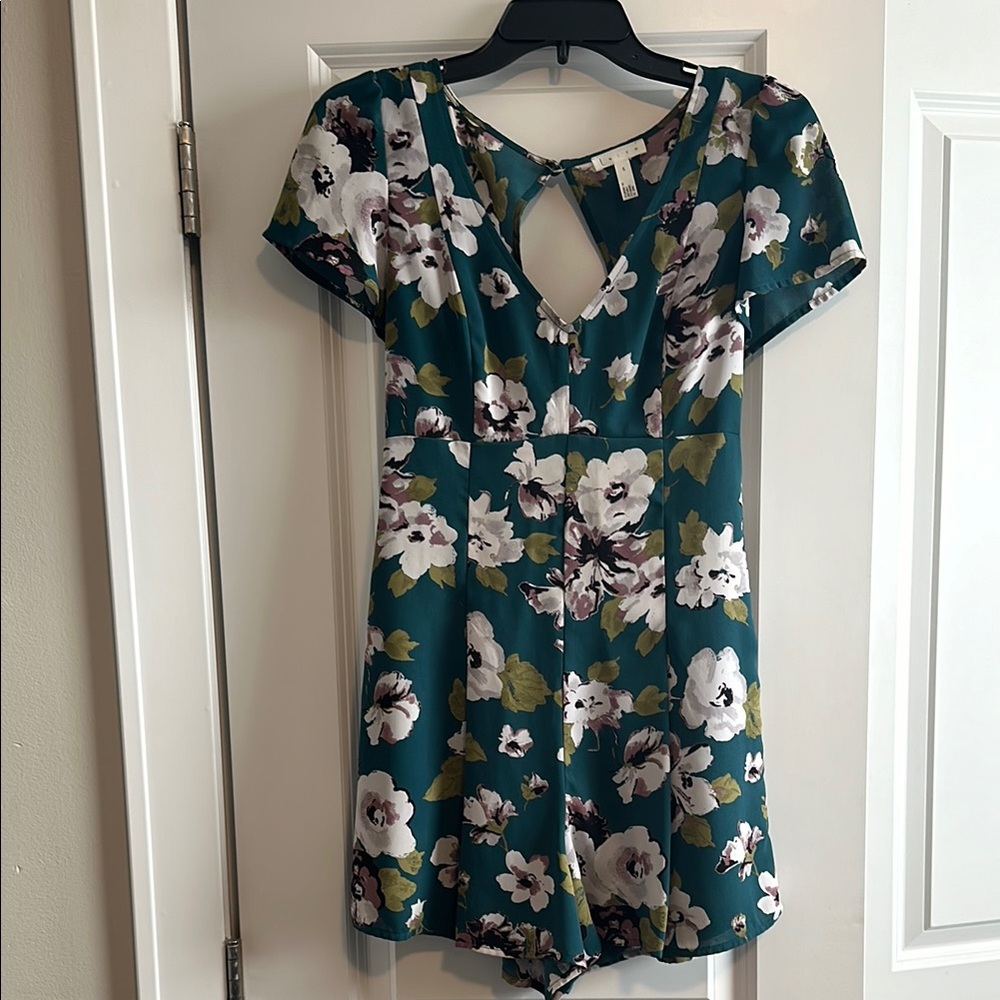 Floral Teal Romper